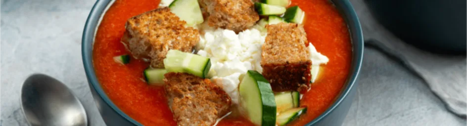Watermeloen gazpacho met feta