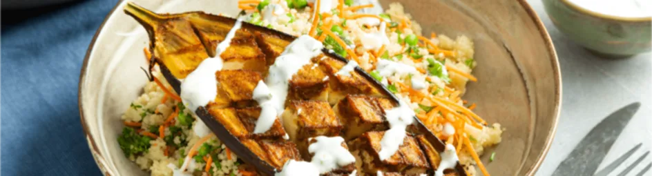 Geroosterde aubergine met couscous