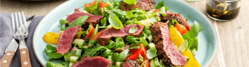 Salade met biefstukreepjes