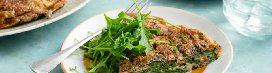 Frittata met spinazie en roquefort
