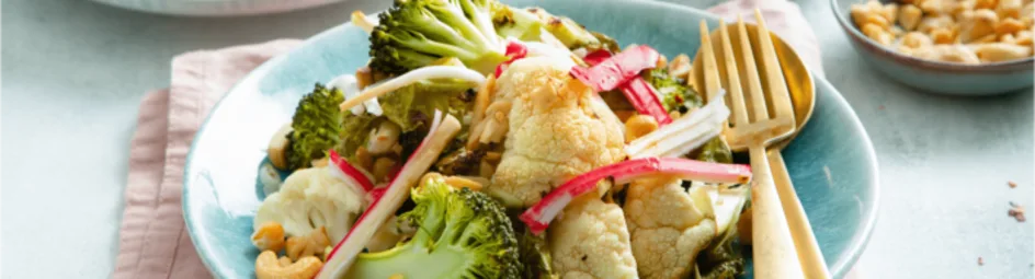 Geroosterde broccoli en kikkererwtensalade
