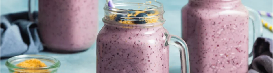 Blauwe bessen milkshake