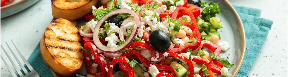Frisse paprika-tomaten salade met feta