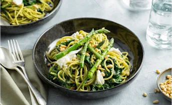 Pasta pesto met spinazie