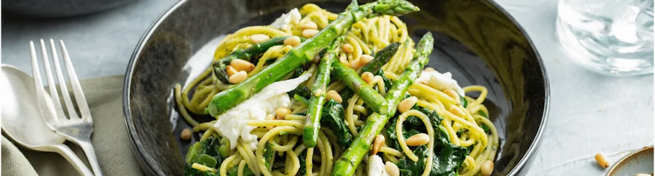 Pasta pesto met spinazie