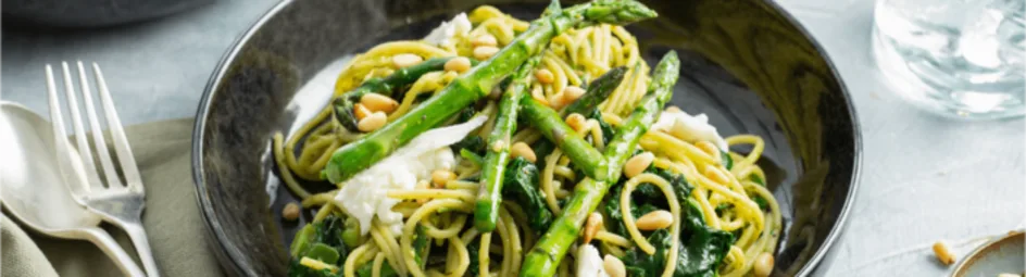 Pasta pesto met spinazie