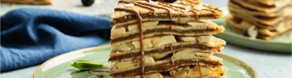 Pannenkoekentaart met blauwe bessen