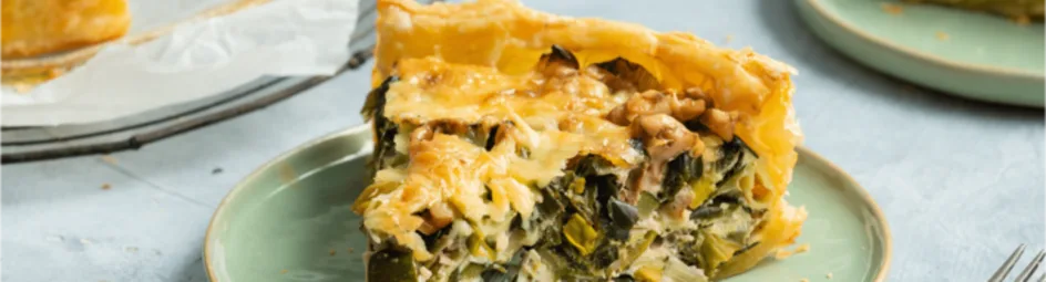 Quiche met groene groente en kaas