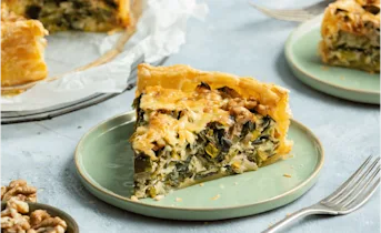 Quiche met groene groente en kaas