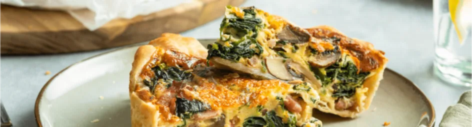 Quiche met spekjes en spinazie