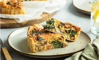 Quiche met spekjes en spinazie