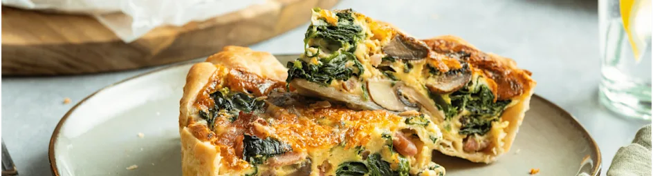 Quiche met spekjes en spinazie