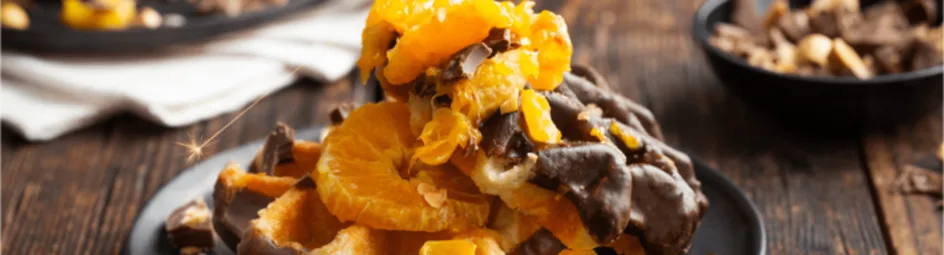 Suikerwafels met gekaramelliseerde mandarijntjes