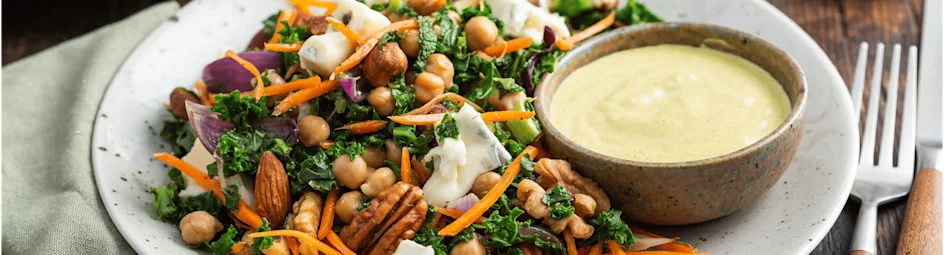 Boerenkool-kikkererwtensalade met gorgonzola