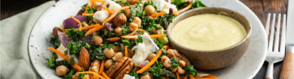 Boerenkool-kikkererwtensalade met gorgonzola