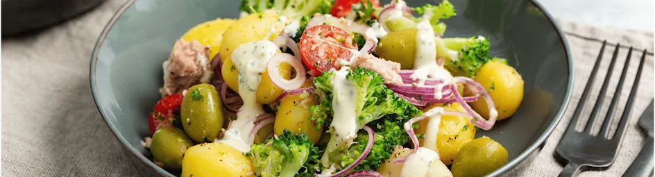 Tonijnsalade met krieltjes en broccoli