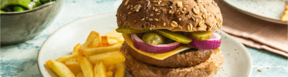 Cheeseburgers met groene groenten