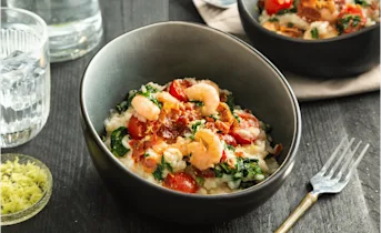 Risotto met garnalen en boerenkool