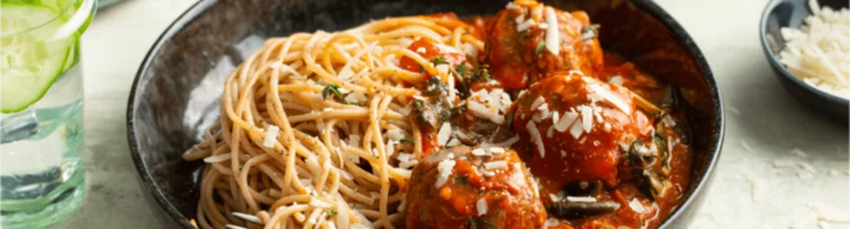 Spaghetti met gorgonzola en tijm balletjes