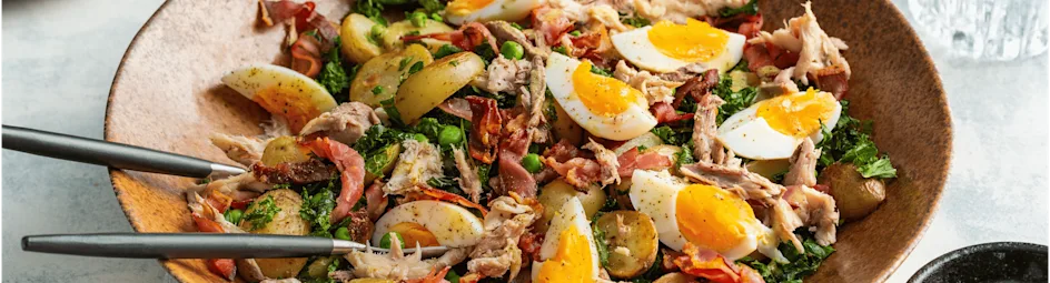 Warme aardappelsalade met makreel