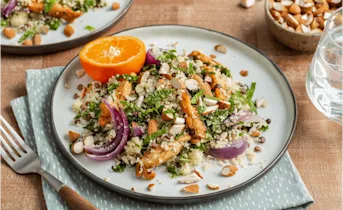 Couscous met boerenkool, linzen en kruidige kip