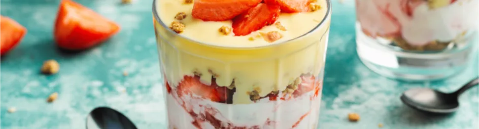 Snelle vlaflip met verse aardbeien