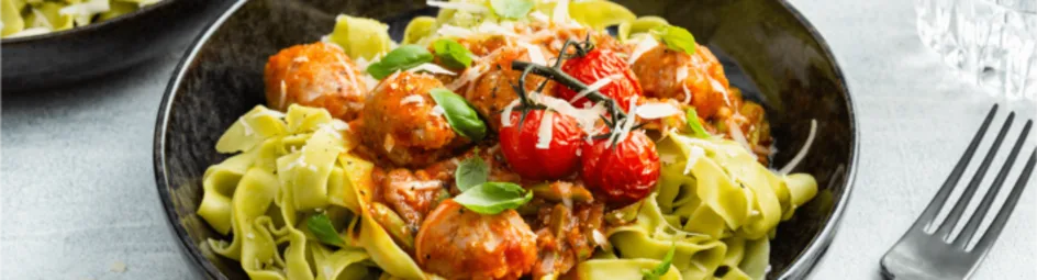 Verse pasta met balletjes