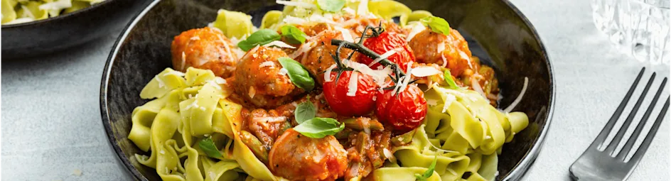 Verse pasta met balletjes