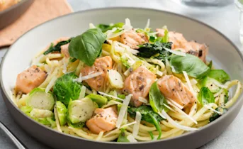 Romige pasta met zalm