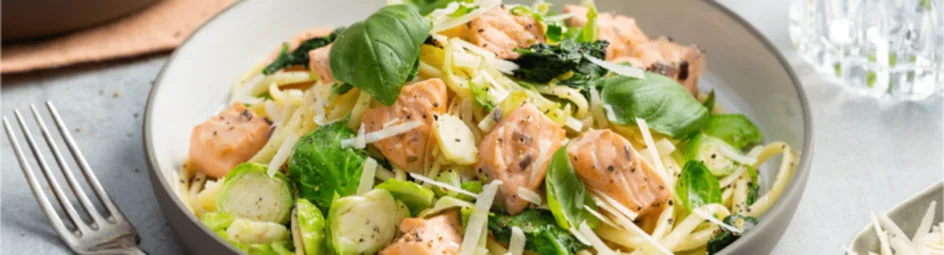 Romige pasta met zalm