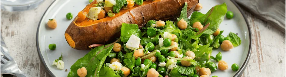 Gevulde zoete aardappel uit de oven