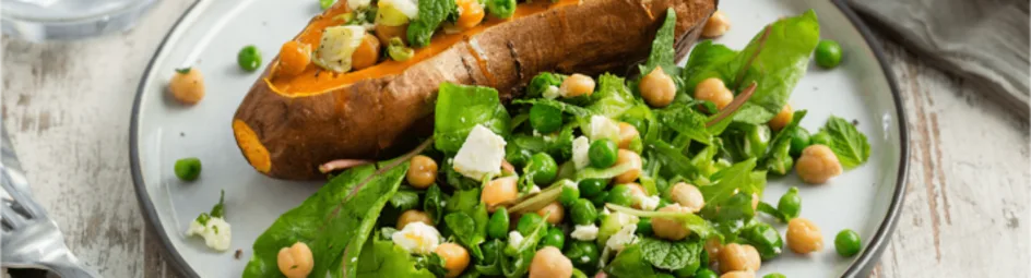 Gevulde zoete aardappel uit de oven