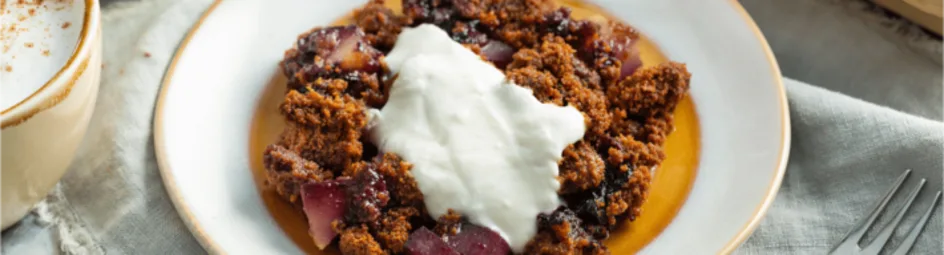 Perencrumble met blauwe bessen