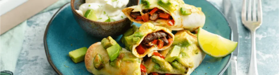 Vegetarische burrito's met zoete puntpaprika