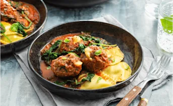 Pasta met Old Amsterdam gehaktballetjes
