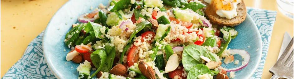 Couscous salade met geitenkaas crostini’s