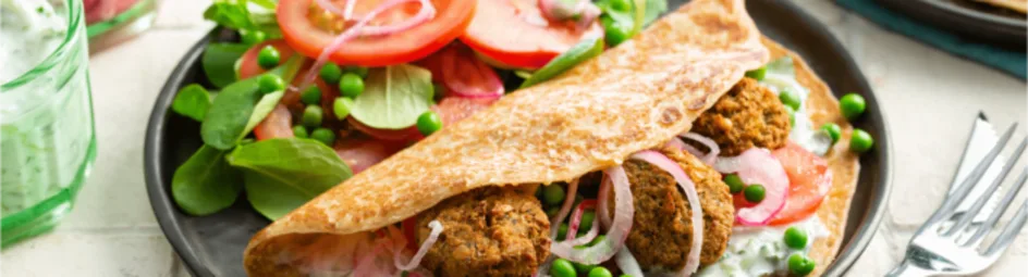 Hartige pannenkoek met falafel