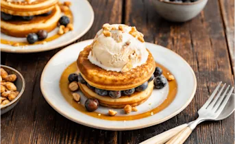 American pancakes met ijs
