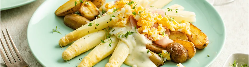 Asperges met ham en krieltjes