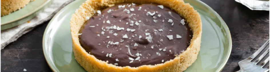 Gezouten chocolade-koffie ganache taartjes