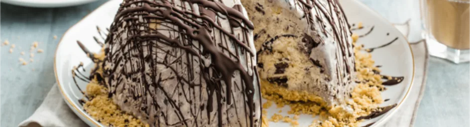 IJstaart met crunchy bodem en chocolade swirl