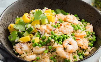 Pittige garnalen met een frisse mango-salsa