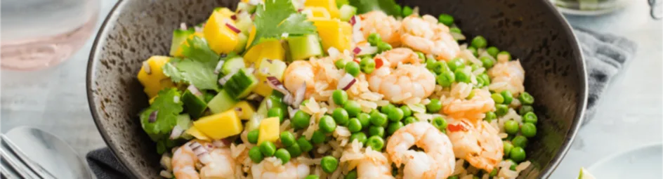 Pittige garnalen met een frisse mango-salsa