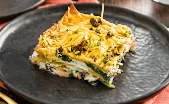 Zalmlasagne met courgette, spinazie en roomkaas