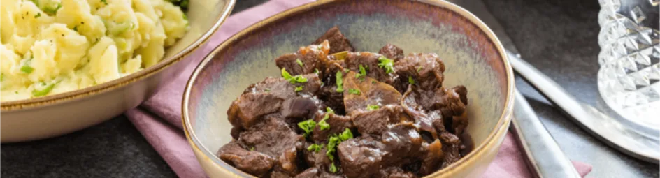 Herfst stamppot met snijbonen en stoofvlees