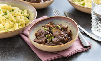 Herfst stamppot met snijbonen en stoofvlees