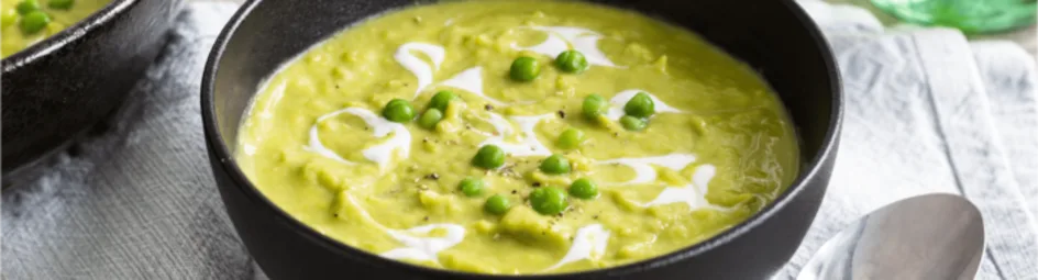 Romige tuinerwten maaltijdsoep