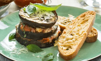 Aubergine parmigiana torentjes