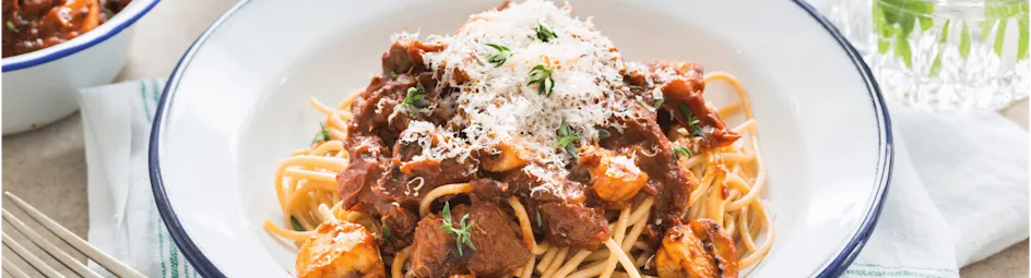 Spaghetti ragù met champignons