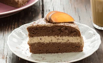 Chocoladetaart met kersen